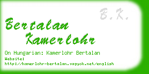 bertalan kamerlohr business card